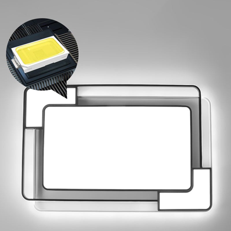 Black & White Modern Style Ceiling Light Geometry Design Flush Mount Light for Bedroom