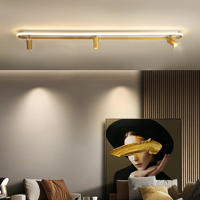 Modern LED Ceiling Lamp with Spotlight Gold Flush Mount Light for Clothing Shop