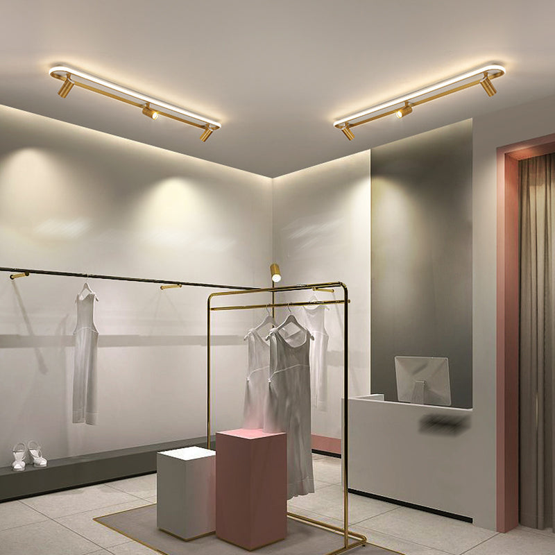 Modern LED Ceiling Lamp with Spotlight Gold Flush Mount Light for Clothing Shop