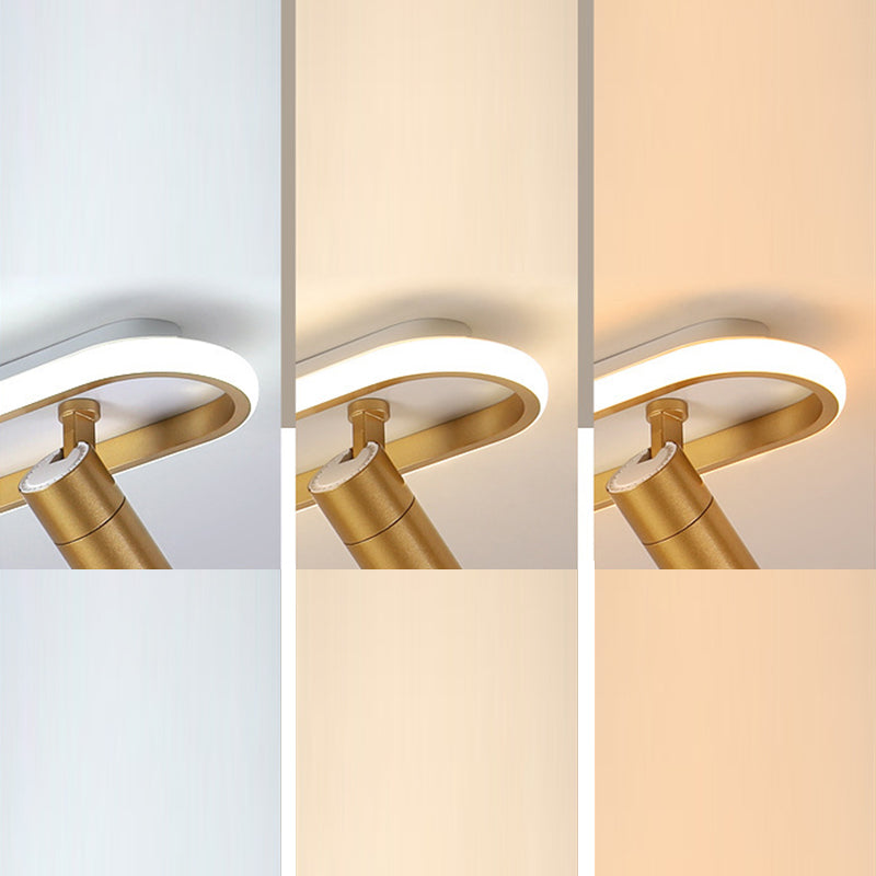 Modern LED Ceiling Lamp with Spotlight Gold Flush Mount Light for Clothing Shop