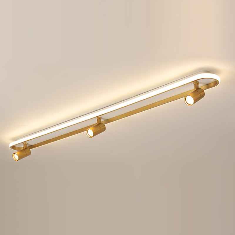 Modern LED Ceiling Lamp with Spotlight Gold Flush Mount Light for Clothing Shop