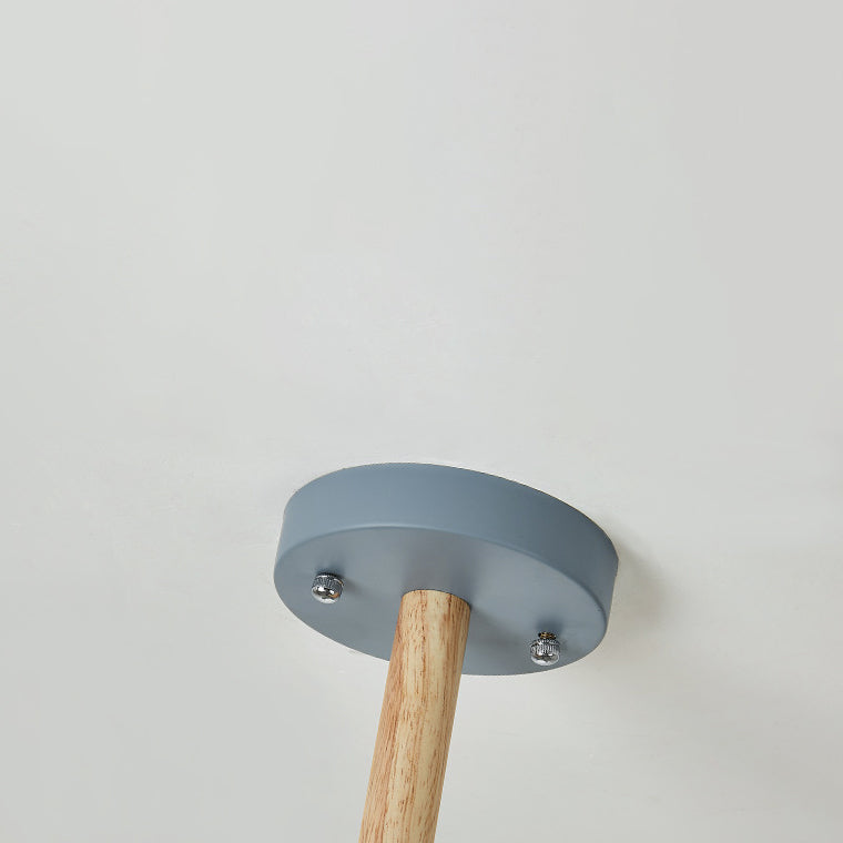 Woonkamer kroonluchter macaron houten hanglamp lichter met Bell Metal Shade