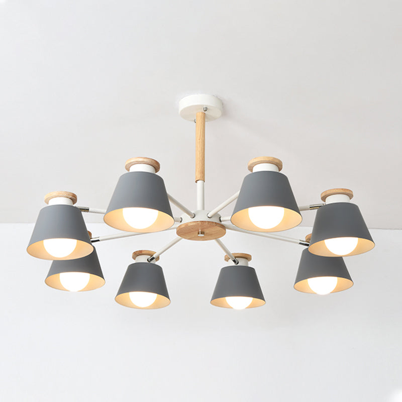 Accesorios de iluminación de lámparas de madera modernos Luz de suspensión de beige múltiple para sala de estar