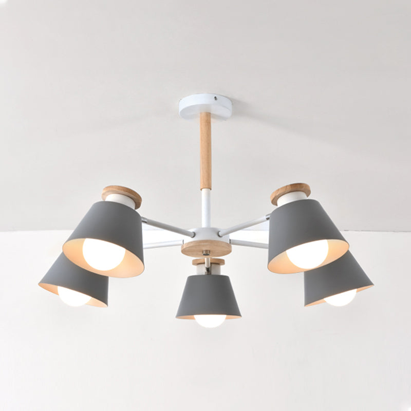 Accesorios de iluminación de lámparas de madera modernos Luz de suspensión de beige múltiple para sala de estar