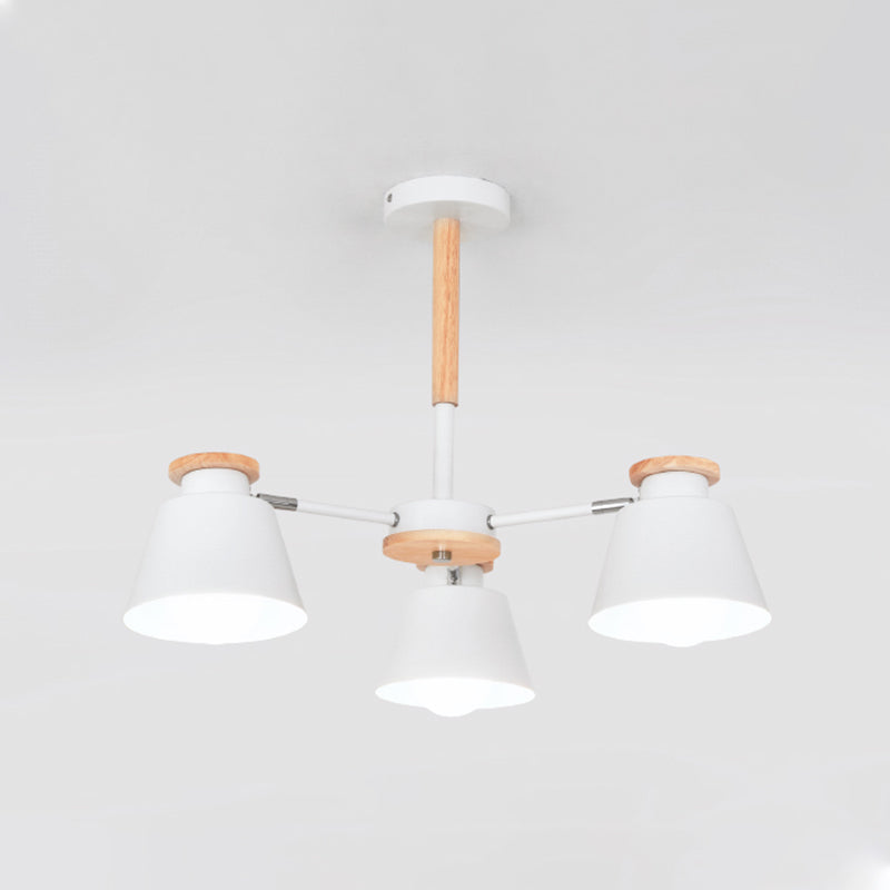 Accesorios de iluminación de lámparas de madera modernos Luz de suspensión de beige múltiple para sala de estar