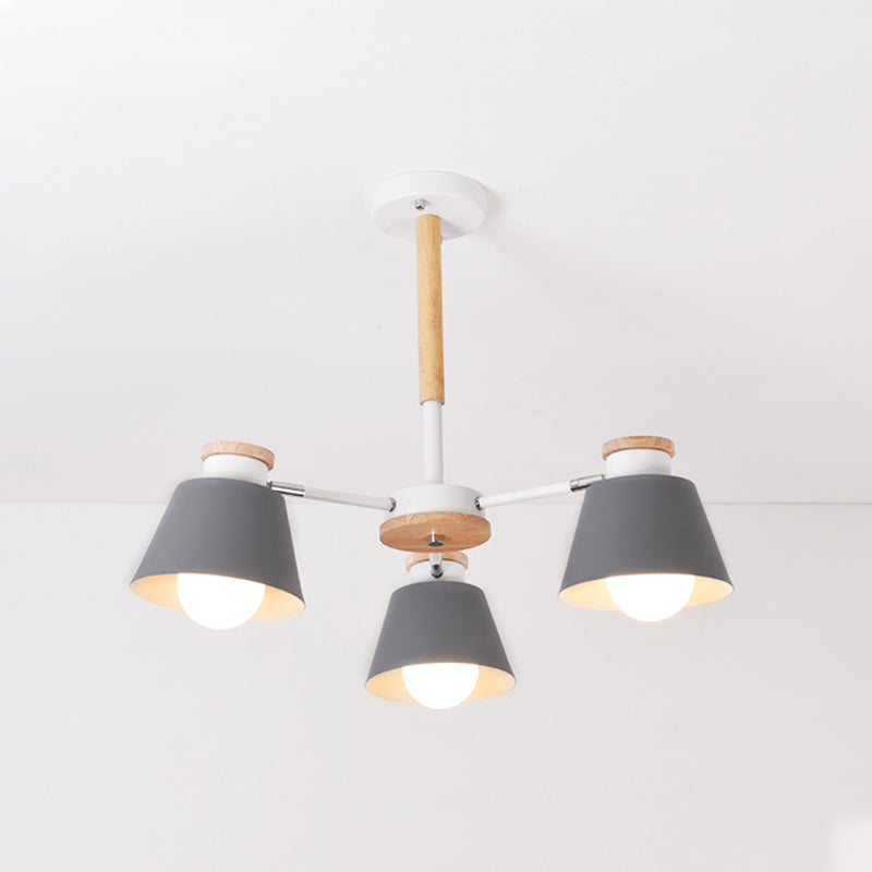 Accesorios de iluminación de lámparas de madera modernos Luz de suspensión de beige múltiple para sala de estar