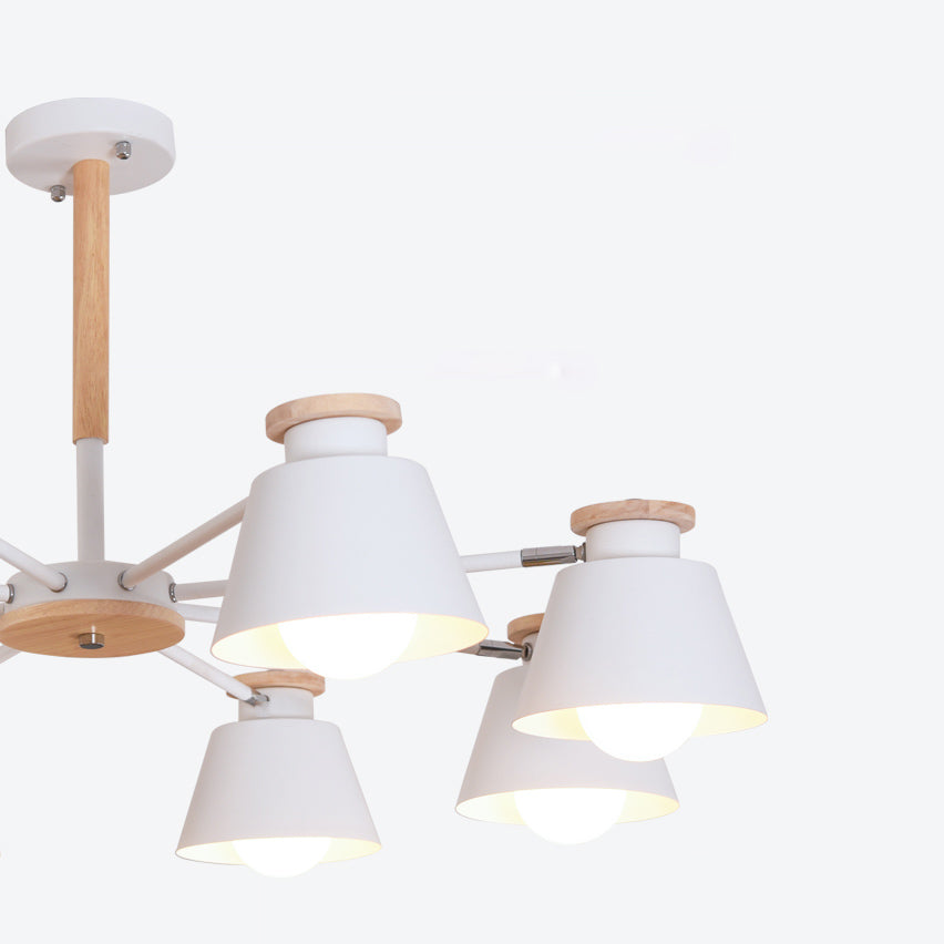 Accesorios de iluminación de lámparas de madera modernos Luz de suspensión de beige múltiple para sala de estar