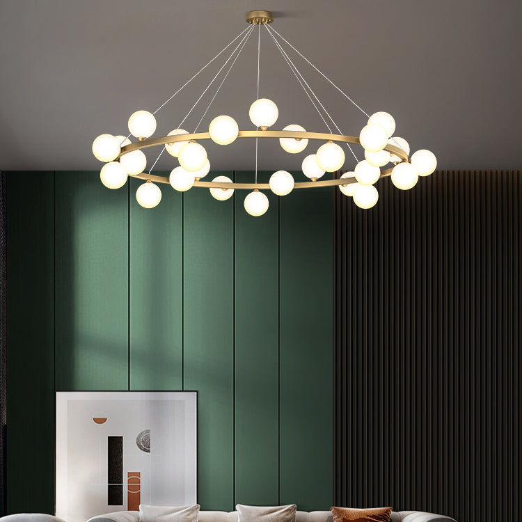 Glob kroonluchter verlichtingsarmaturen Designer Style Multi-Head Suspension Light met witte schaduw