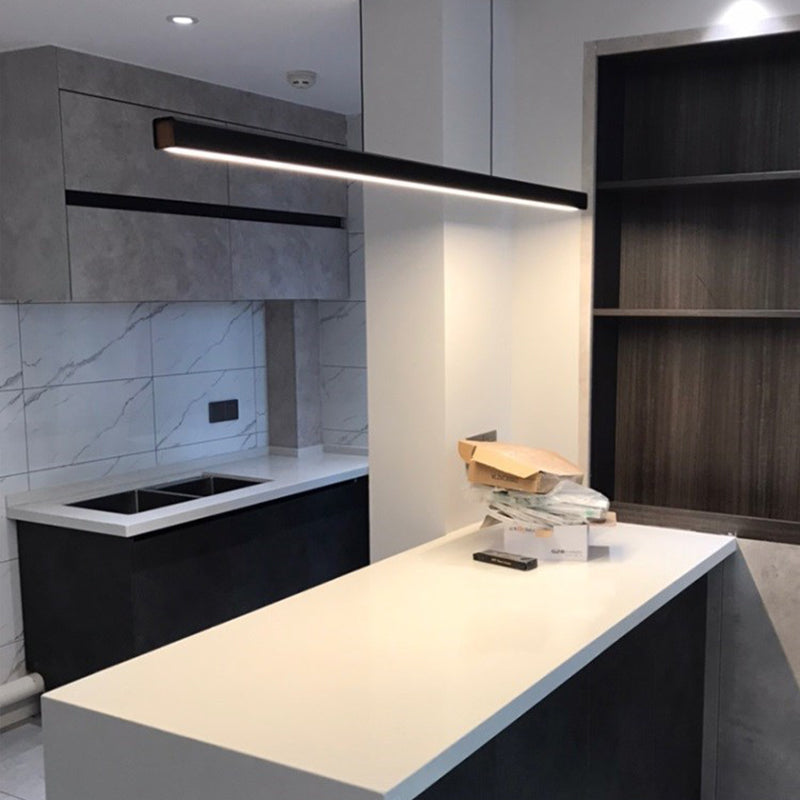 LED Simple Hanging Light Modern Rectangle Pendant Lamp Fixture for Dining Room