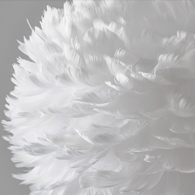 Modern Style Feather Hanging Lights White Simple Hanging Lamp Kit for Living Room