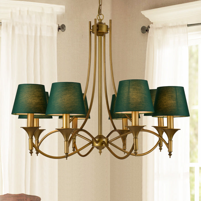 Multi-Head Chandelier Lighting Fixtures Traditional Chandelier Pendant Light with Fabric Shade