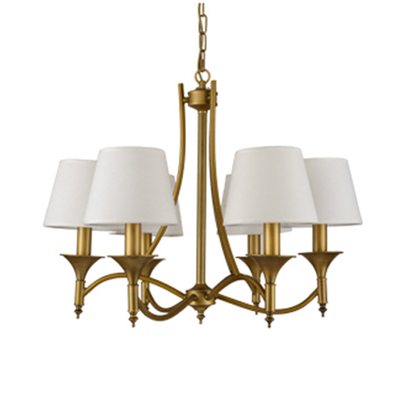 Multi-Head Chandelier Lighting Fixtures Traditional Chandelier Pendant Light with Fabric Shade