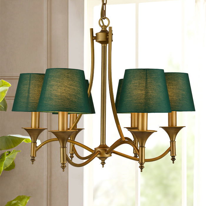 Multi-Head Chandelier Lighting Fixtures Traditional Chandelier Pendant Light with Fabric Shade
