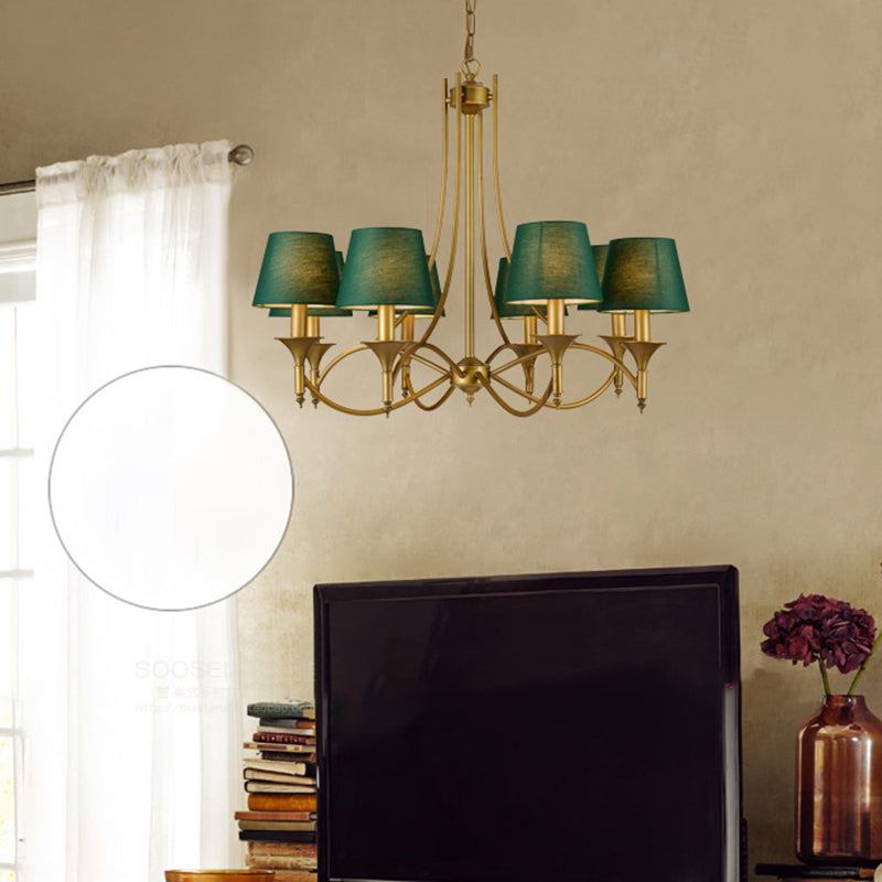 Multi-Head Chandelier Lighting Fixtures Traditional Chandelier Pendant Light with Fabric Shade