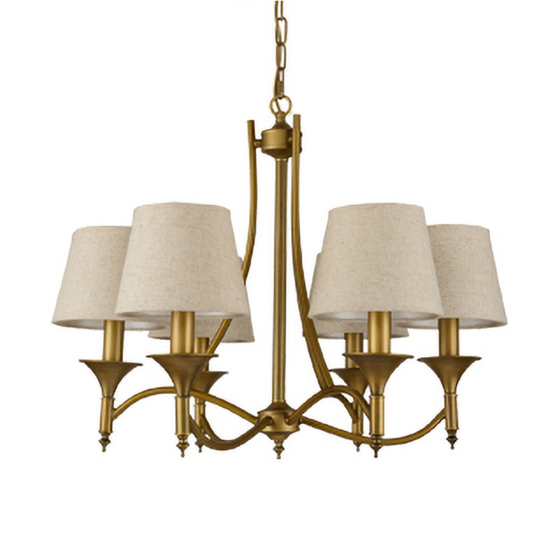 Multi-Head Chandelier Lighting Fixtures Traditional Chandelier Pendant Light with Fabric Shade