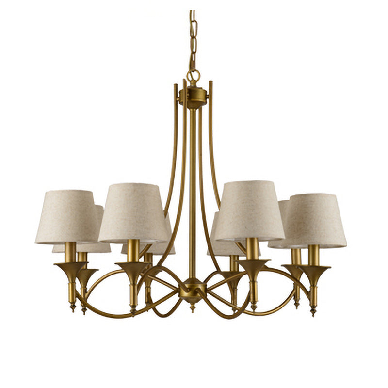 Multi-Head Chandelier Lighting Fixtures Traditional Chandelier Pendant Light with Fabric Shade