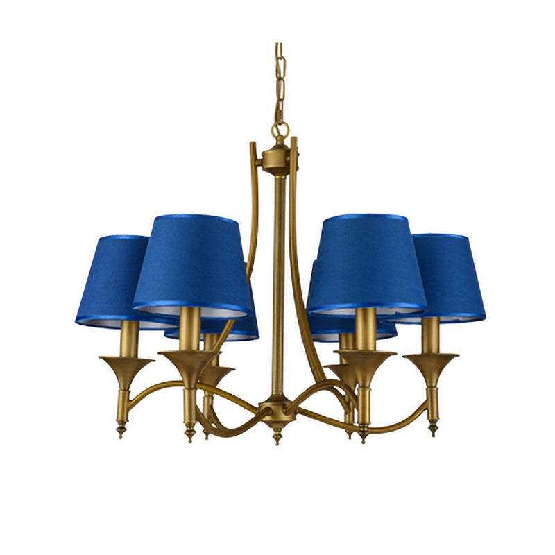 Multi-Head Chandelier Lighting Fixtures Traditional Chandelier Pendant Light with Fabric Shade
