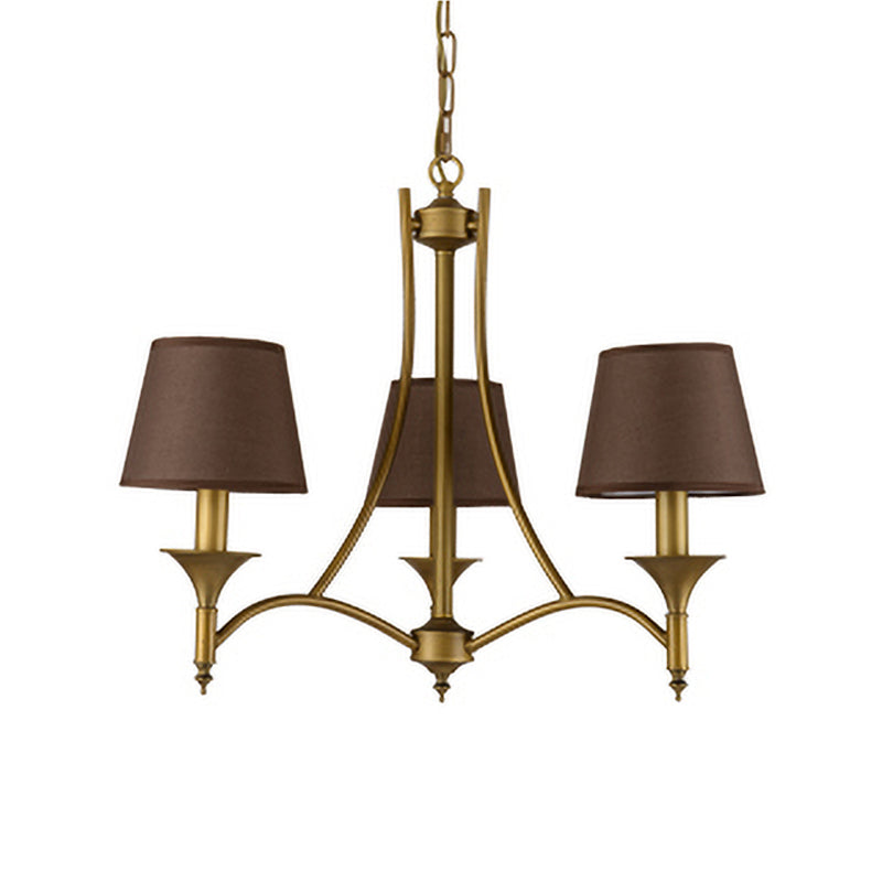 Multi-Head Chandelier Lighting Fixtures Traditional Chandelier Pendant Light with Fabric Shade