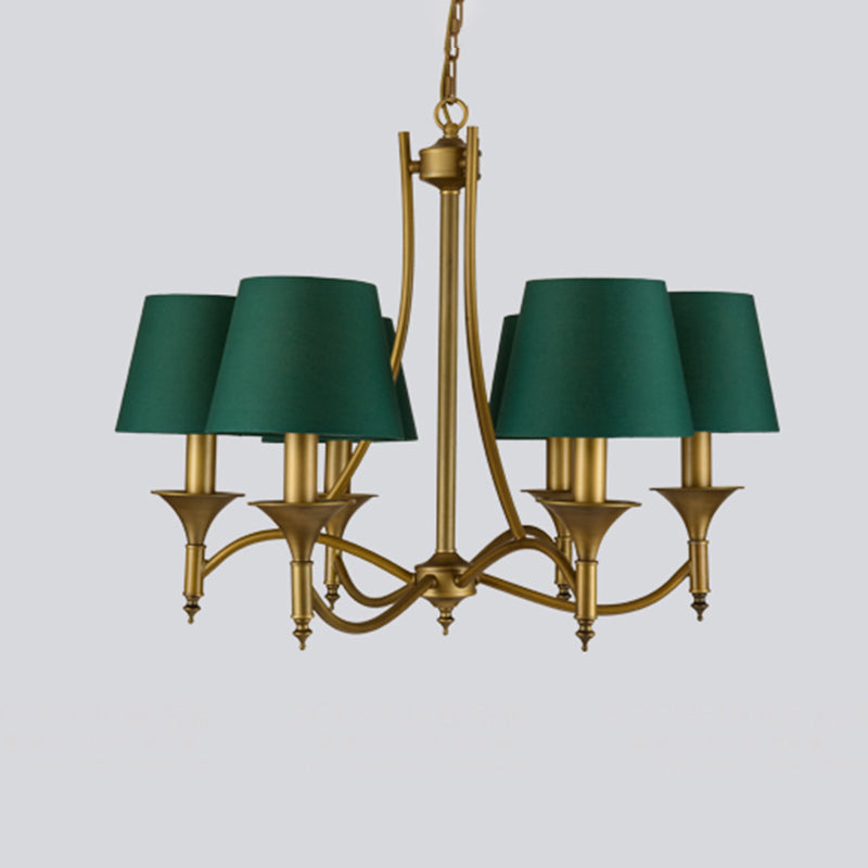 Multi-Head Chandelier Lighting Fixtures Traditional Chandelier Pendant Light with Fabric Shade