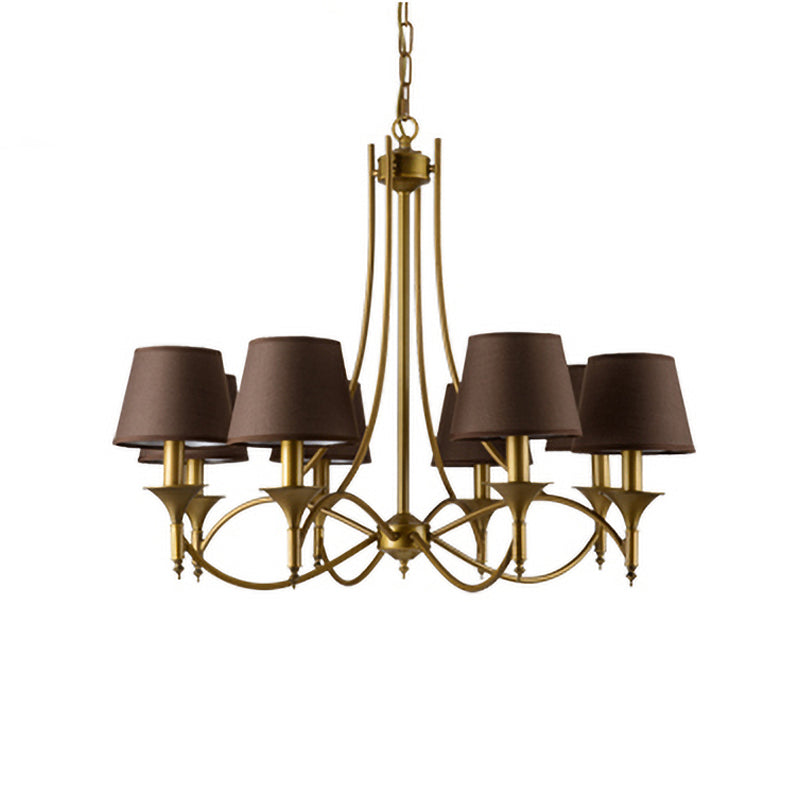 Multi-Head Chandelier Lighting Fixtures Traditional Chandelier Pendant Light with Fabric Shade
