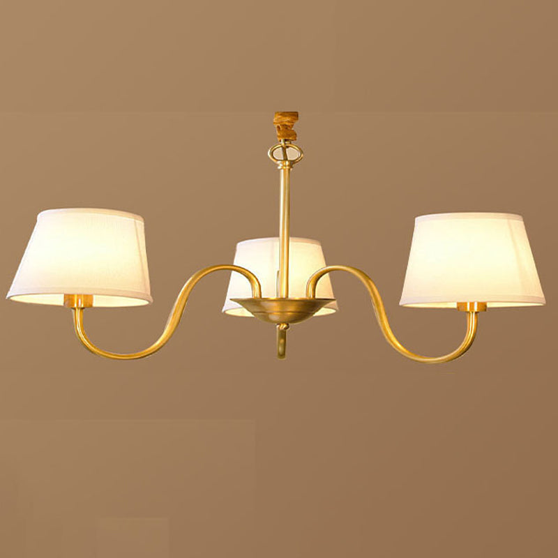 Multi-Head Chandelier Lighting Fixtures American Style Chandelier Pendant Light with Fabric Shade