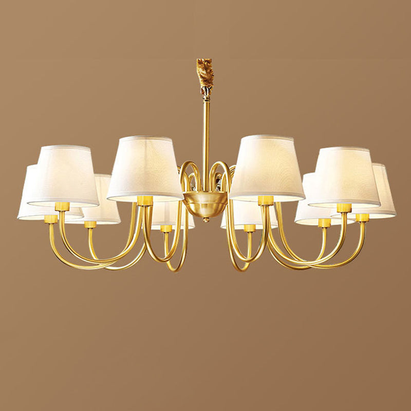 Multi-Head Chandelier Lighting Fixtures American Style Chandelier Pendant Light with Fabric Shade