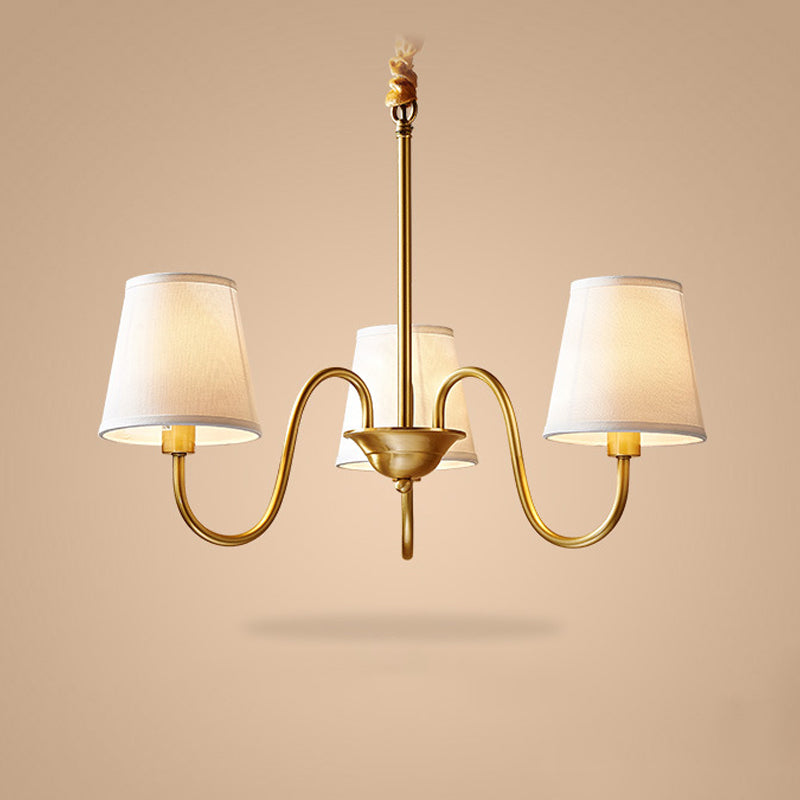 Multi-Head Chandelier Lighting Fixtures American Style Chandelier Pendant Light with Fabric Shade