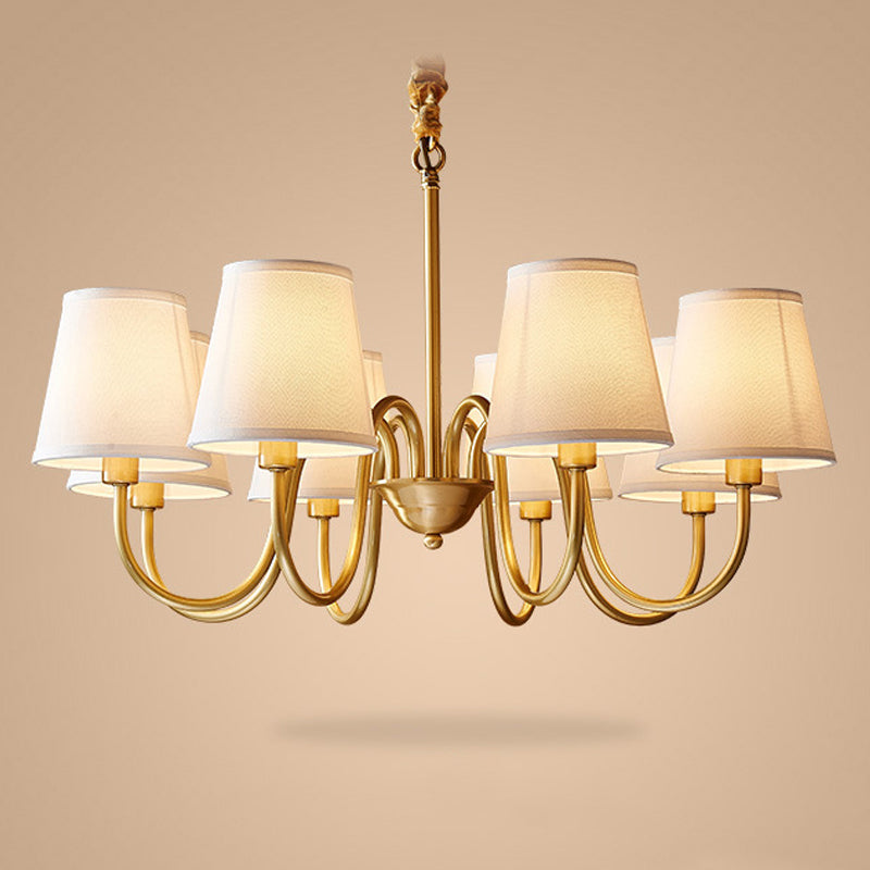 Multi-Head Chandelier Lighting Fixtures American Style Chandelier Pendant Light with Fabric Shade