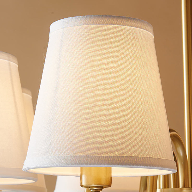 Multi-Head Chandelier Lighting Fixtures American Style Chandelier Pendant Light with Fabric Shade