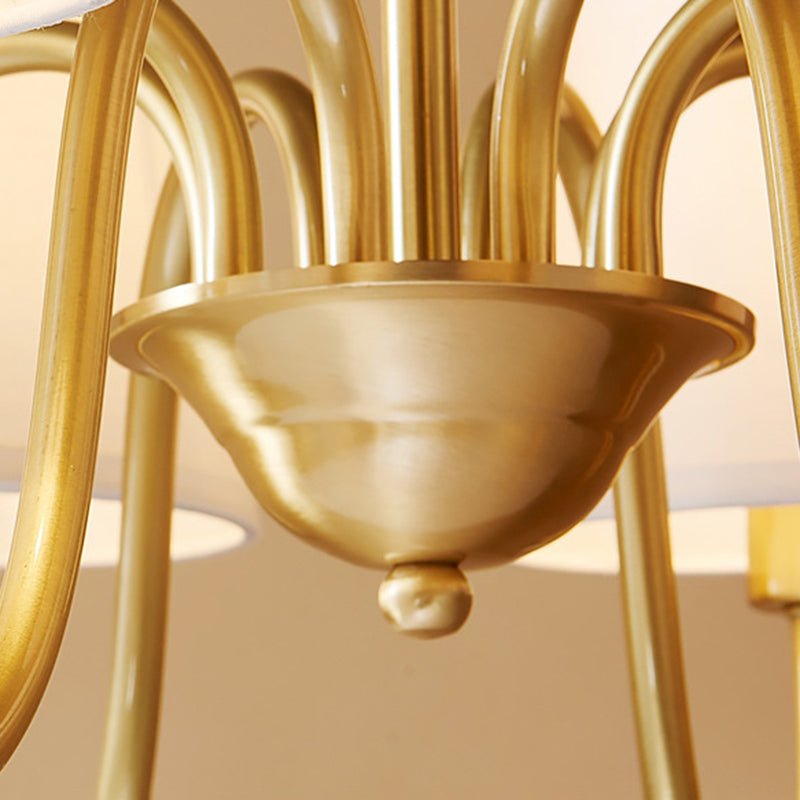 Multi-Head Chandelier Lighting Fixtures American Style Chandelier Pendant Light with Fabric Shade