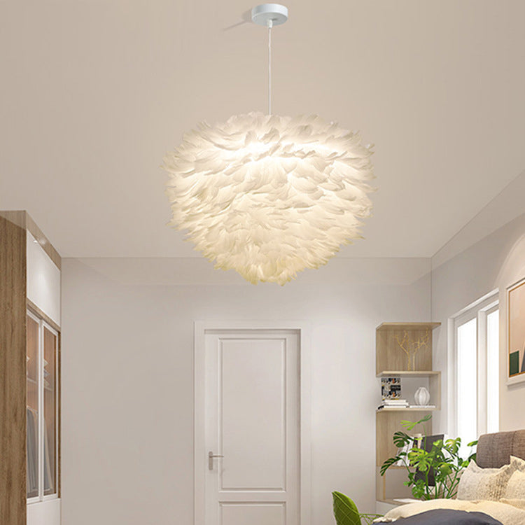 Feather Hanging Lights Modern Style Pendant Light Kit for Living Room Bedroom