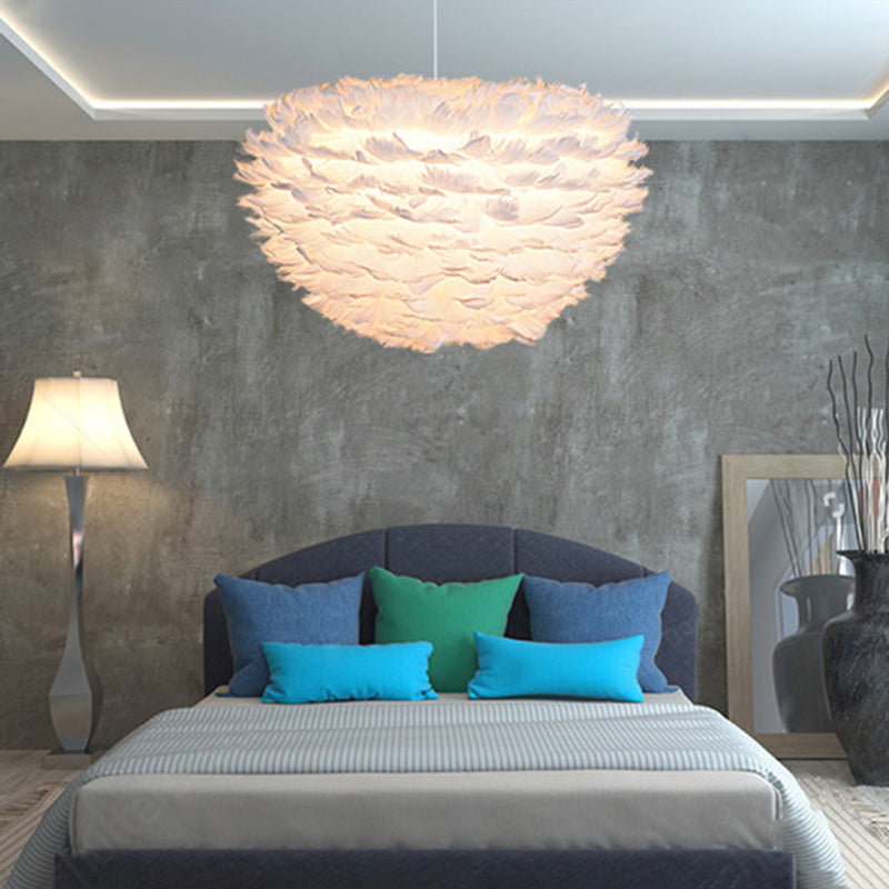Modern Feather Hanging Lights Children's Room Bedroom Living Room Chandelier