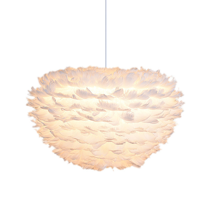 Modern Feather Hanging Lights Children's Room Bedroom Living Room Chandelier