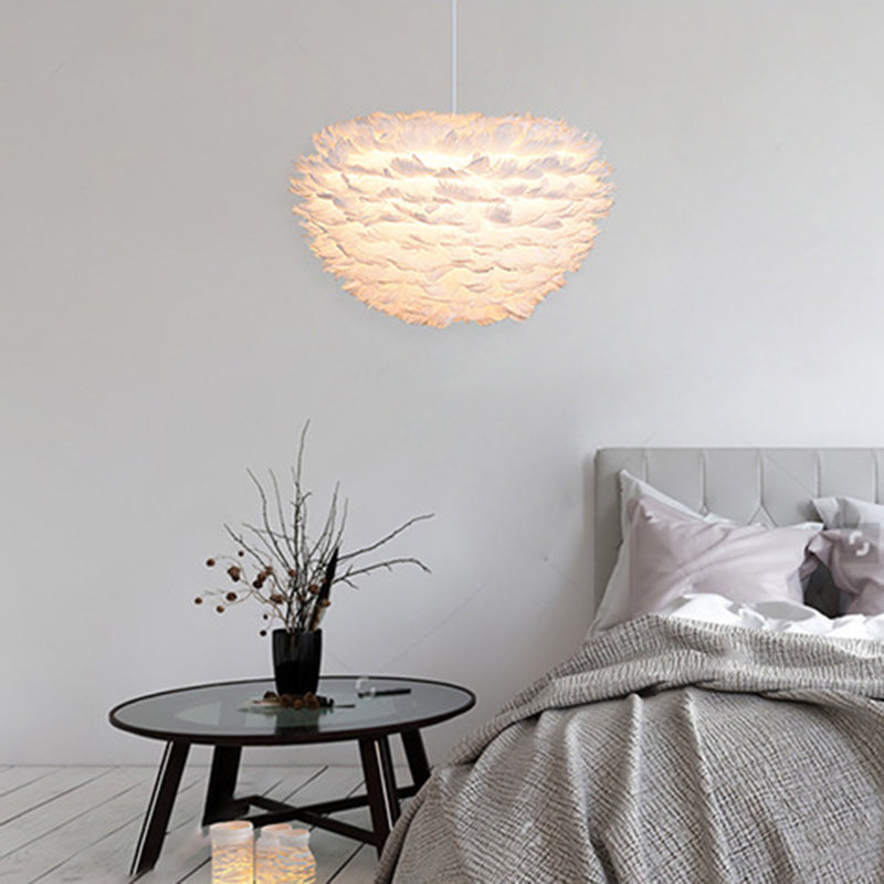 Modern Feather Hanging Lights Children's Room Bedroom Living Room Chandelier