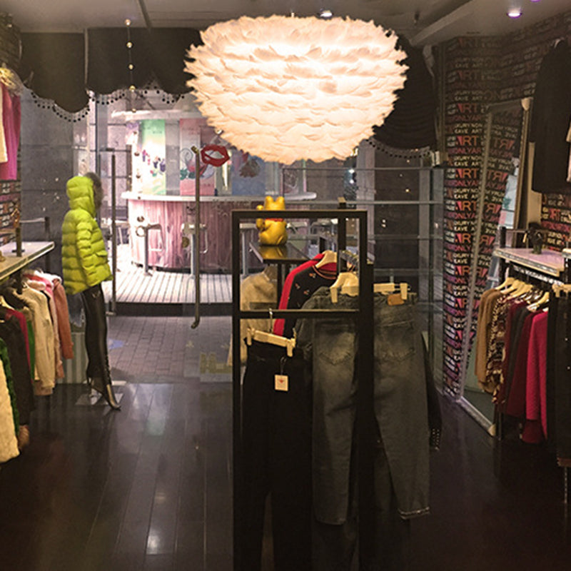 Modern Feather Hanging Lights Children's Room Bedroom Living Room Chandelier