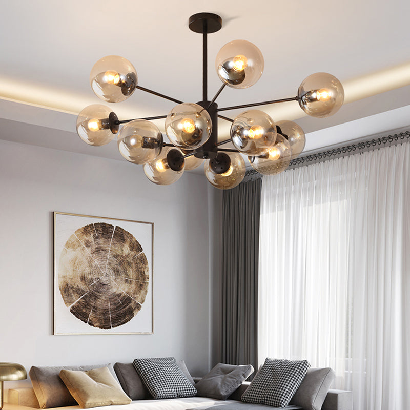 Simplicity Chandelier Light Fixture Black Hanging Ceiling Light for Living Room