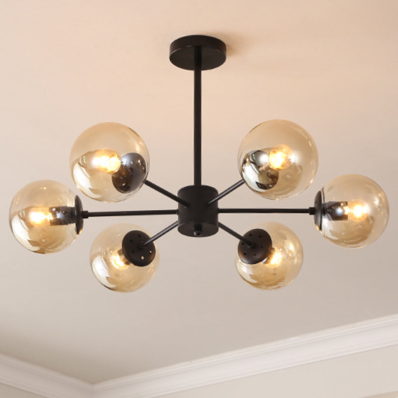 Simplicity Chandelier Light Fixture Black Hanging Ceiling Light for Living Room