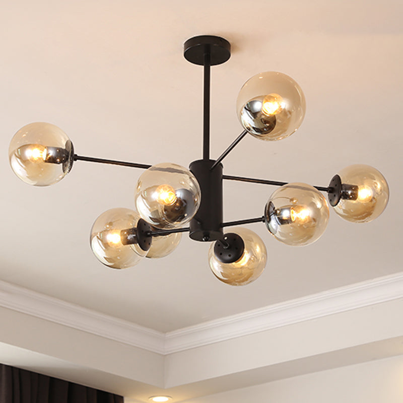 Simplicity Chandelier Light Fixture Black Hanging Ceiling Light for Living Room