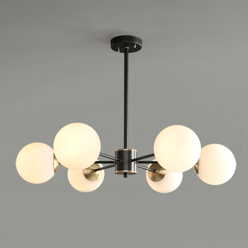 Metal Ceiling Hanging Lights Modernist Chandelier Light Fixture with Glass Shade