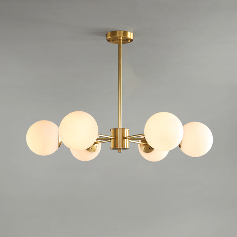 Metal Ceiling Hanging Lights Modernist Chandelier Light Fixture with Glass Shade