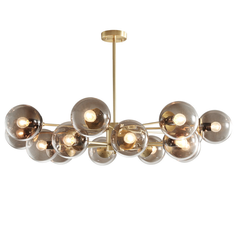 Metal Ceiling Hanging Lights Modernist Chandelier Light Fixture with Glass Shade