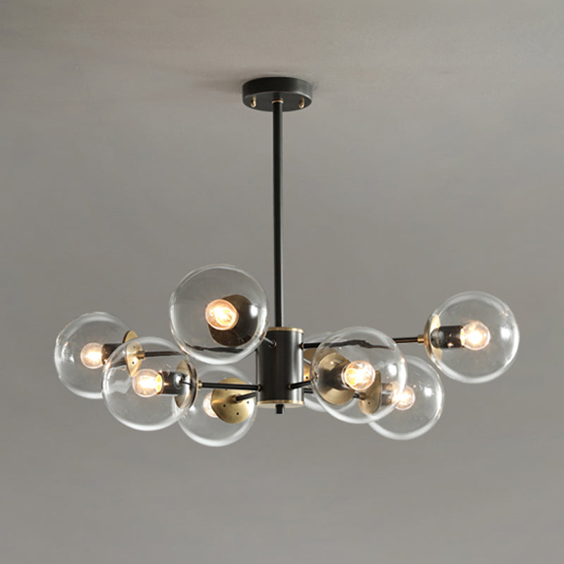 Metal Ceiling Hanging Lights Modernist Chandelier Light Fixture with Glass Shade