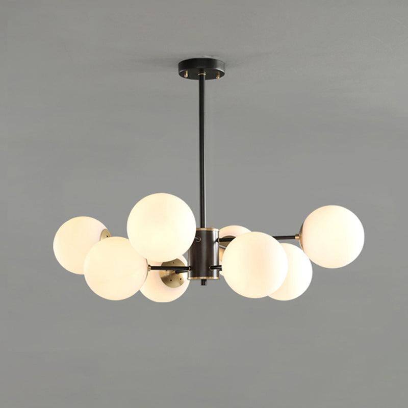 Metal Ceiling Hanging Lights Modernist Chandelier Light Fixture with Glass Shade