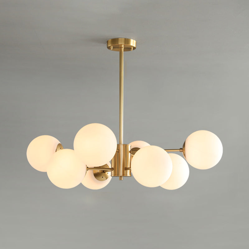 Metal Ceiling Hanging Lights Modernist Chandelier Light Fixture with Glass Shade