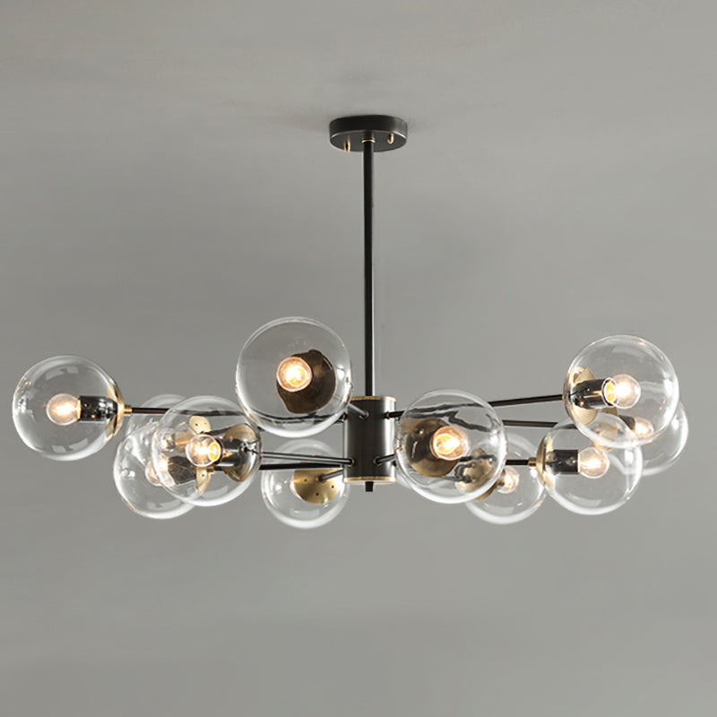Metal Ceiling Hanging Lights Modernist Chandelier Light Fixture with Glass Shade