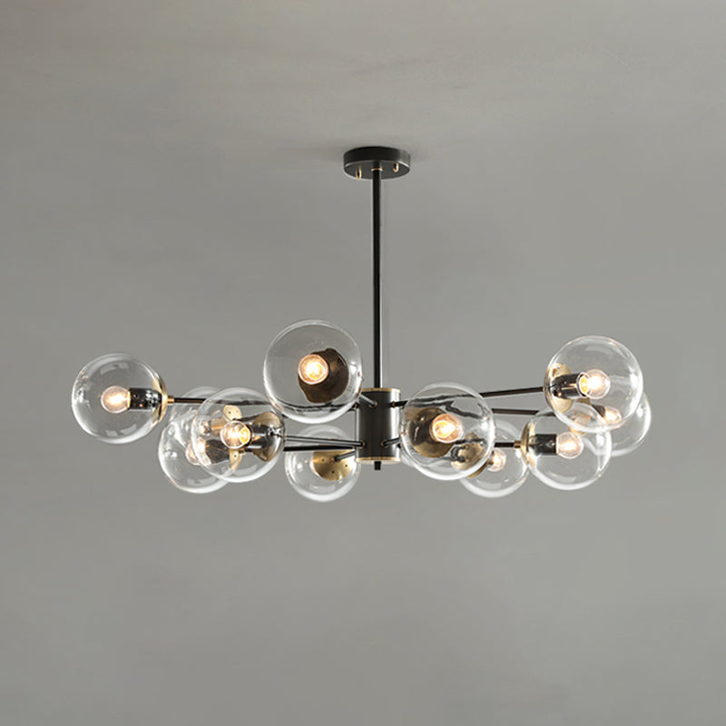 Metal Ceiling Hanging Lights Modernist Chandelier Light Fixture with Glass Shade