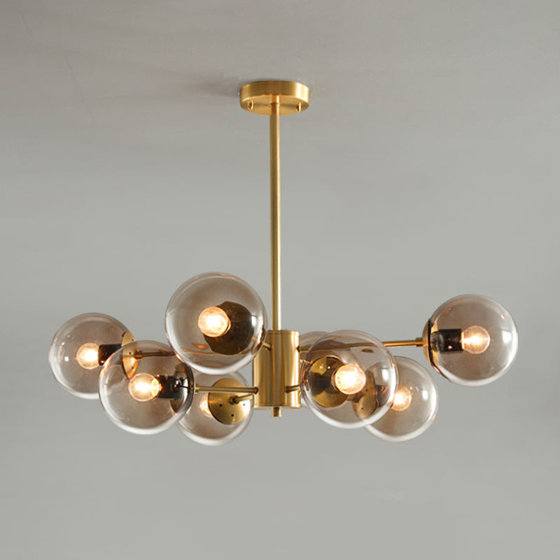 Metal Ceiling Hanging Lights Modernist Chandelier Light Fixture with Glass Shade