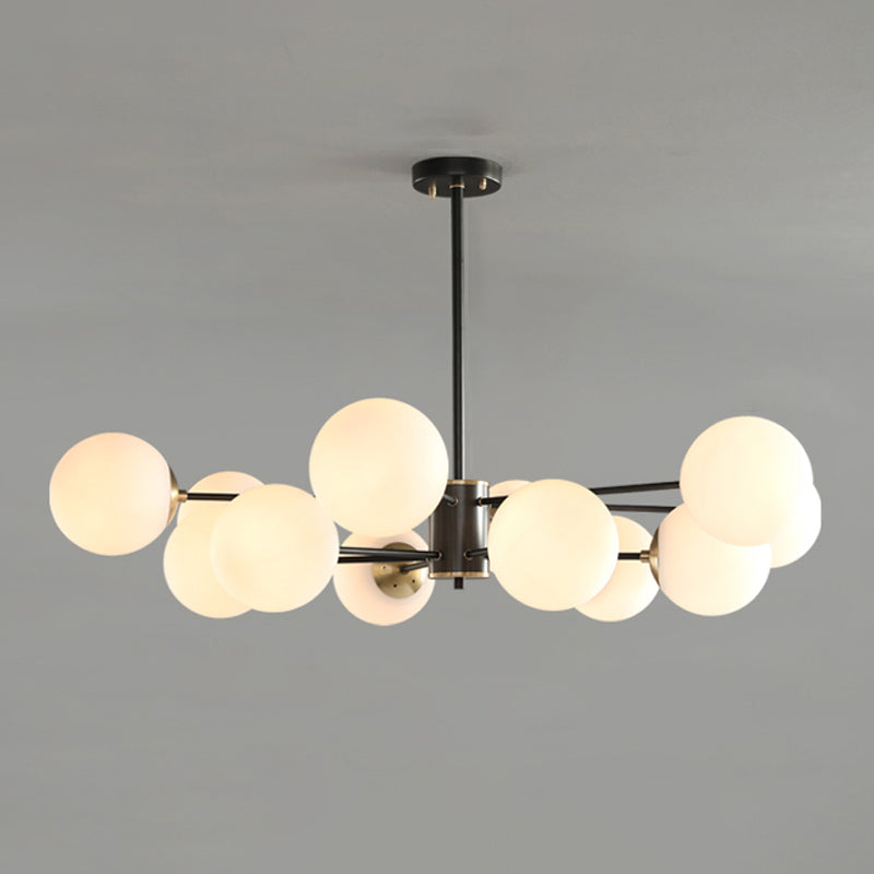 Metal Ceiling Hanging Lights Modernist Chandelier Light Fixture with Glass Shade