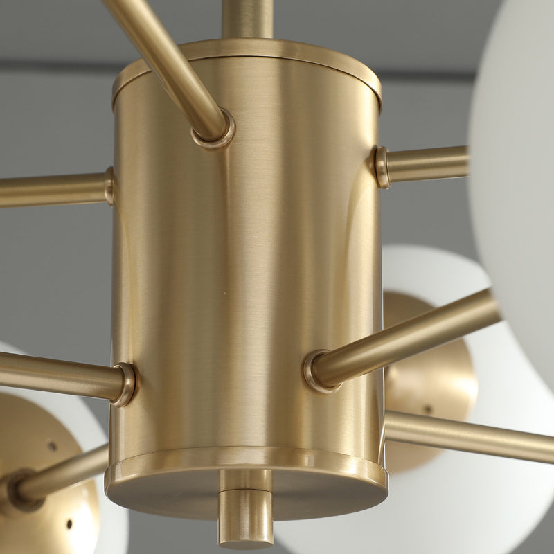 Metal Ceiling Hanging Lights Modernist Chandelier Light Fixture with Glass Shade