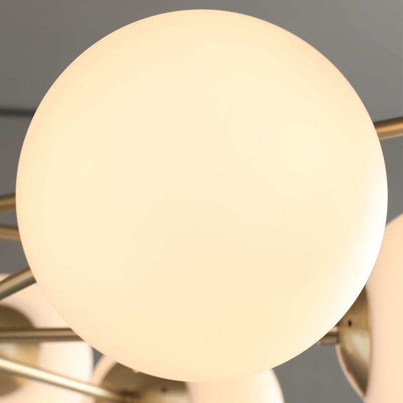 Metal Ceiling Hanging Lights Modernist Chandelier Light Fixture with Glass Shade